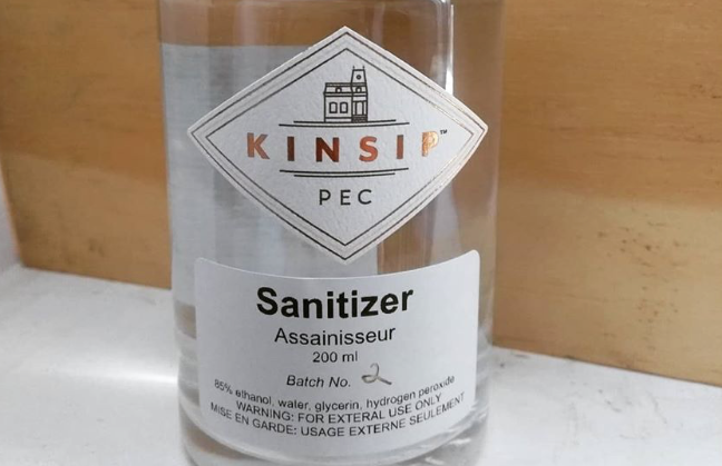 The Picton Gazette /// Kinsip producing and providing free hand sanitizer for frontline workers